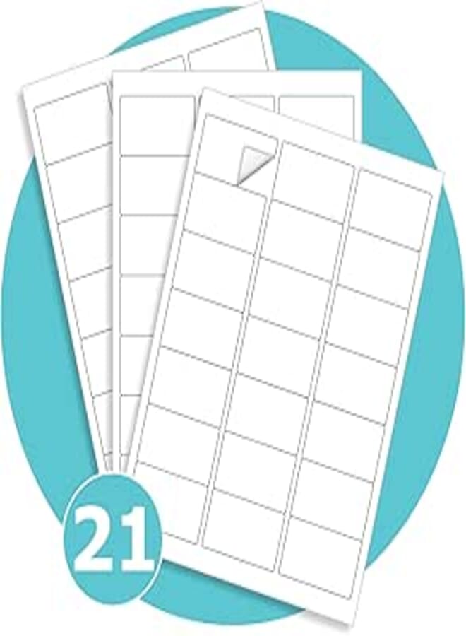 Triplast 10 x Multipurpose A4 Label Sheets - 21 Labels Per Sheet (64 x 38mm Each) - Easy Peel White Labels for Inkjet & Laser Printer - Address Labels, Shipping Labels, File Labels, DIY Stickers